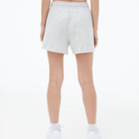 FLEECE Factory Women's High Waist Slouchy Shorts Light Grey - Picture 3 of 4